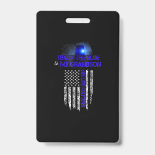 Back Blue Apparel - Police Grandson Life Matters ID Badge