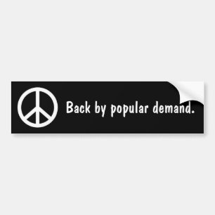Back by popular demand 1970's style peace sign bumper sticker