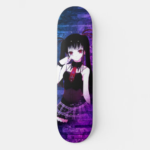 Back colour anime girl skateboard
