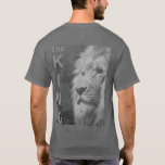 Back Design Elegant Modern Pop Art Lion Head Men's T-Shirt<br><div class="desc">Back Design Elegant Modern Pop Art Lion Head Template Add Your Own Text Men's Basic Dark Grey Dark T-Shirt.</div>