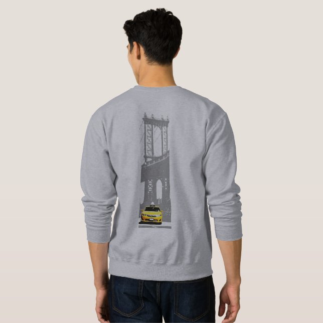 Back Design New York City Nyc Yellow Taxi Brooklyn Sweatshirt (Back Full)