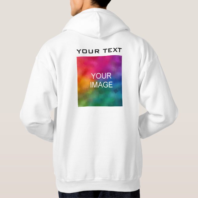 Back Design Upload Photo Image Mens Modern Best Hoodie (Back)