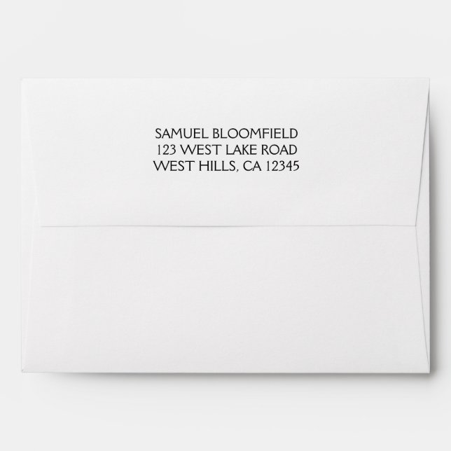 Back Flap Return Address 5 x 7 White Envelope (Back (Top Flap))