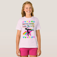 BACK FLIPPING GYMNASTICS GIRL RAINBOW DESIGN