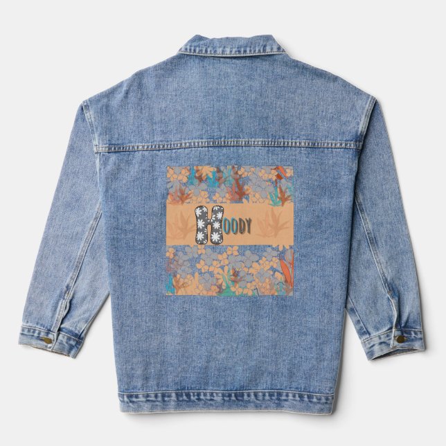 Back floral design Women's Denim Jacket (Jean Jack (Back)