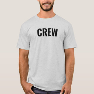 Back & Front Design Crew Staff Mens Ash Grey T-Shirt