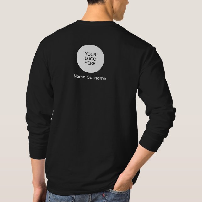 Back & Front Design Your Company Logo Mens Work T-Shirt (Back)