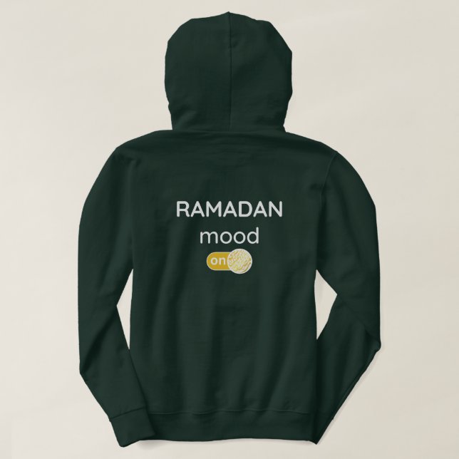 back & front Ramadan mood on fasting islam Muslim  Hoodie (Design Back)