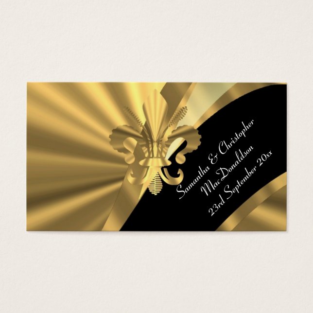 Back, gold wedding favour thank you tag (Front)