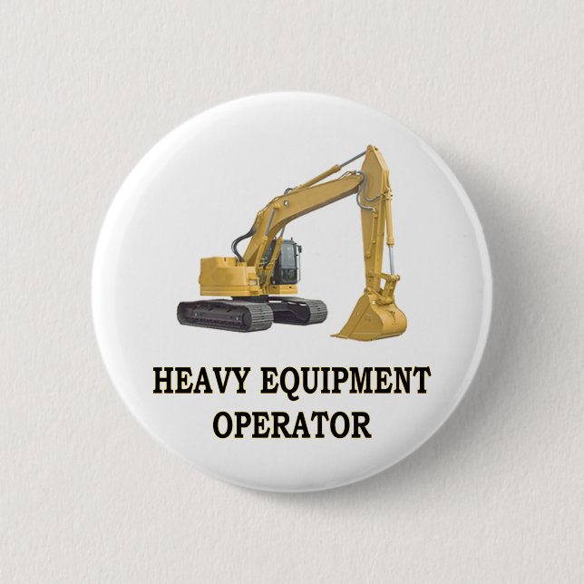 BACK HOE 6 CM ROUND BADGE (Front)