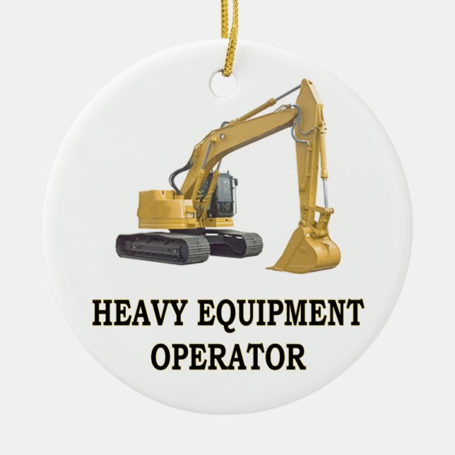 BACK HOE CERAMIC TREE DECORATION (Front)