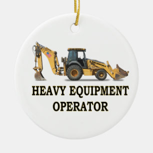 BACK HOE LOADER CERAMIC TREE DECORATION