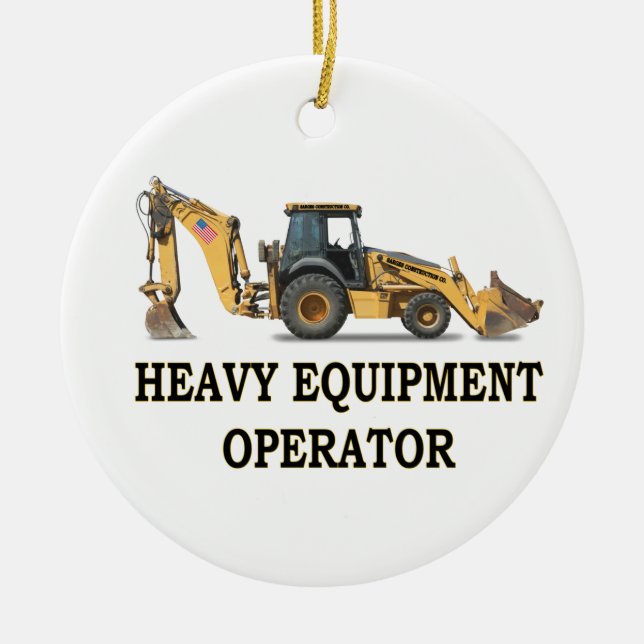 BACK HOE LOADER CERAMIC TREE DECORATION (Front)