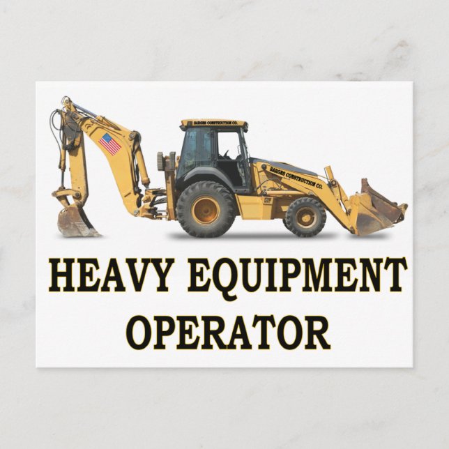 BACK HOE LOADER POSTCARD (Front)