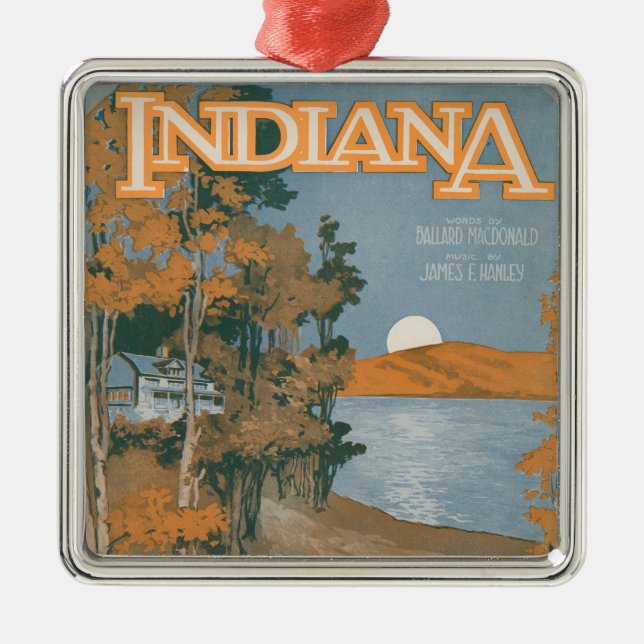 Back Home Again In Indiana Metal Tree Decoration (Front)