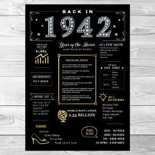Back In 1942 Printable Poster, 1942 Birthday Sign
