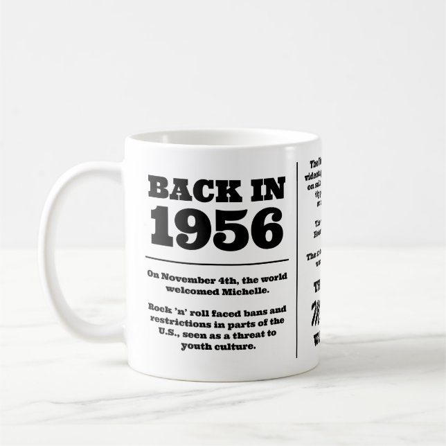 Back in 1956, Custom Name Year You Were Born Coffee Mug (Left)