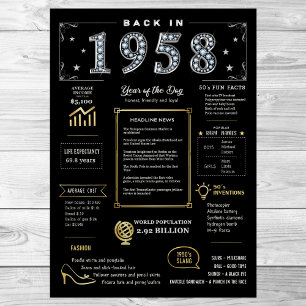 Back In 1958 Printable Poster, 1958 Birthday Sign