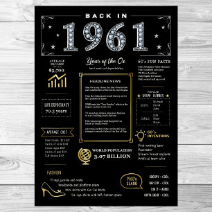 Back In 1961 Printable Poster, 1961 Birthday Sign