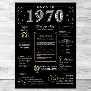 Back In 1970 Printable Poster, 1970 Birthday Sign