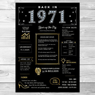 Back In 1971 Printable Poster, 1971 Birthday Sign