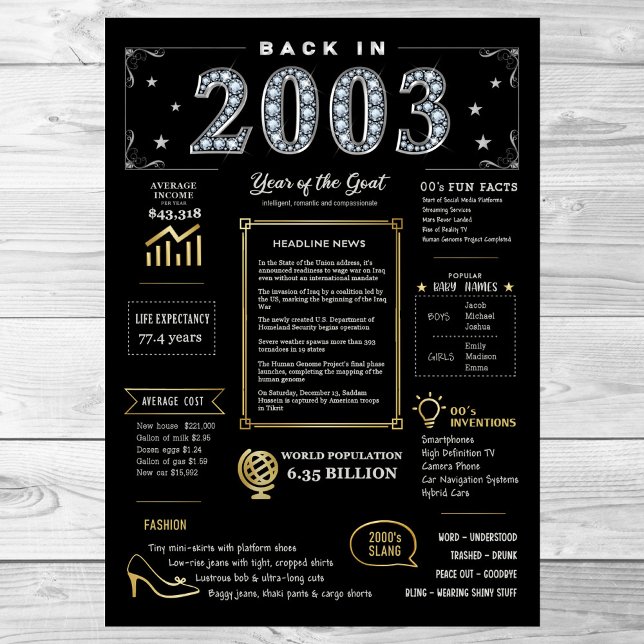 Back In 2003 Printable Poster, 2003 Birthday Sign (Creator Uploaded)