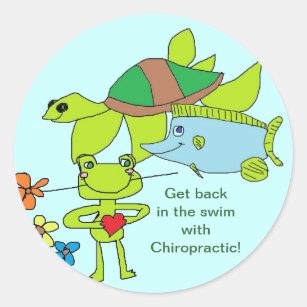 Back in swim with Chiropractic stickers