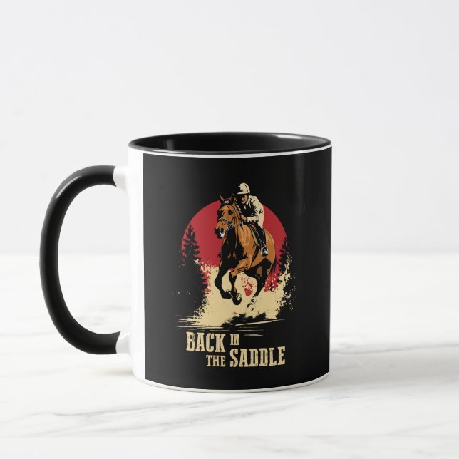 Back In The Saddle - Horse Racing Mug (Left)