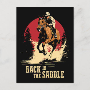 Back In The Saddle - Horse Racing Postcard