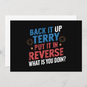 Back It Up Terry Put It In Reverse Fireworks  Invitation