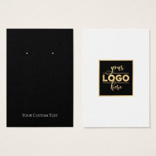 Back Logo Black Earring Display Card