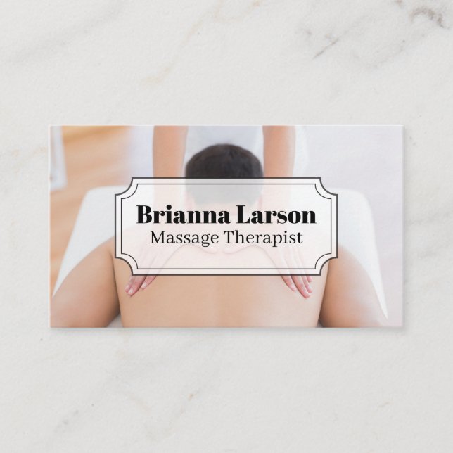 Back Massage Session  Business Card (Front)