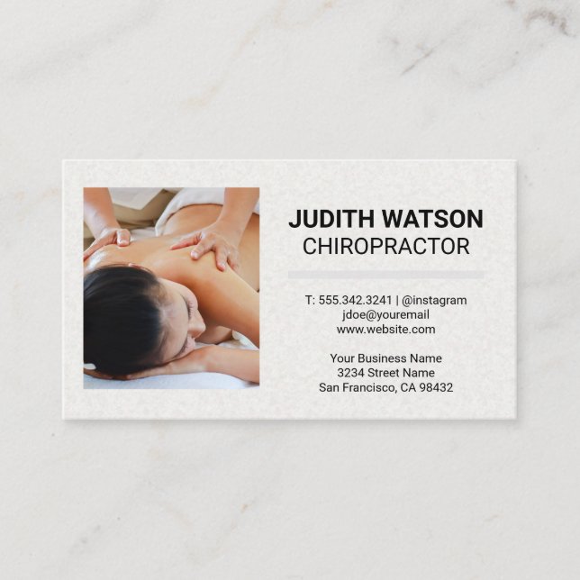Back Massage Session | Therapy Business Card (Front)