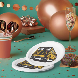 Back Of A School Bus Paper Plate