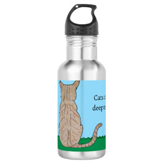 Back of Cat- Cats are such deep thinkers 532 Ml Water Bottle