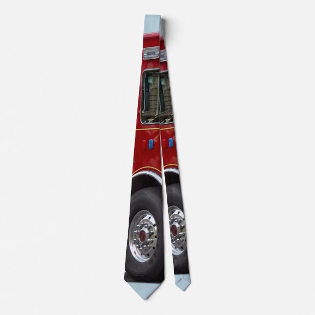 Back of Fire Engine With American Flag Tie (Front)
