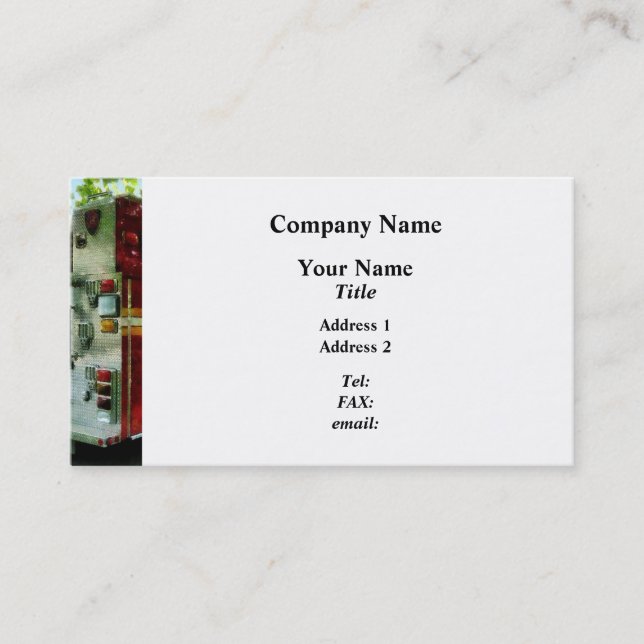 Back of Fire Truck Business Card (Front)