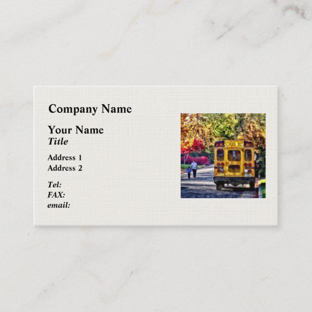 Back of School Bus Business Card (Front)