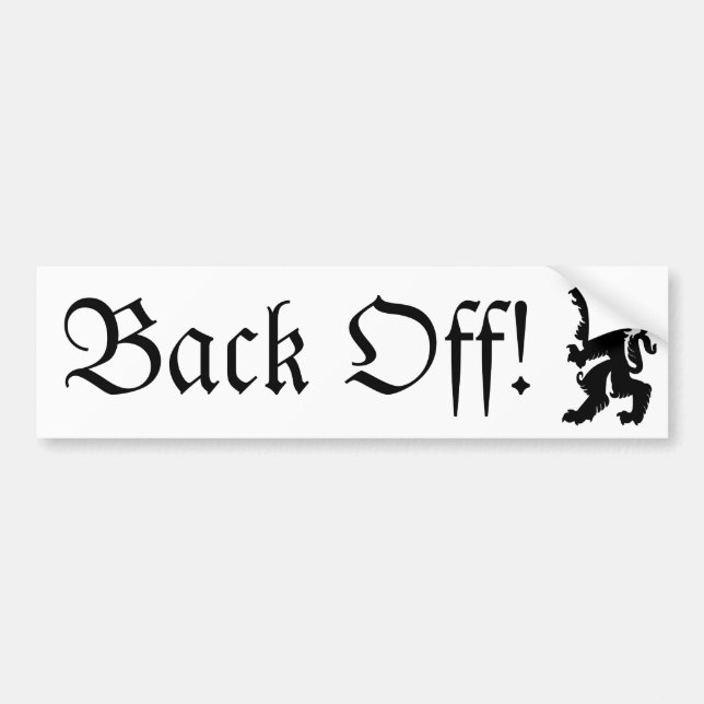 Back Off Bumper Sticker (Front)