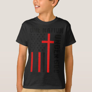 Back One Nation Under God American Flag Christian T-Shirt