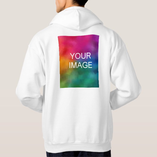 Back Print Customise Add Image Logo Text Men's Hoodie (Back)