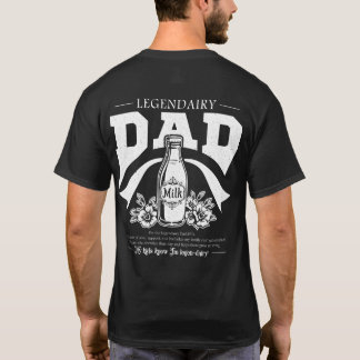 Back Print Legendairy Dad Vintage Funny Humour T-Shirt
