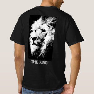 Back Print Modern Animal Lion Face Mens Value T-Shirt