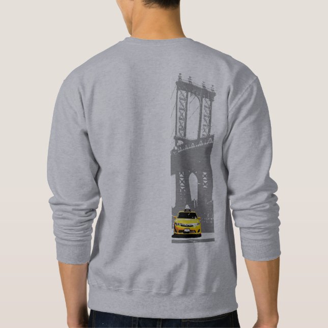 Back Print New York City Nyc Brooklyn Bridge Mens Sweatshirt (Back)