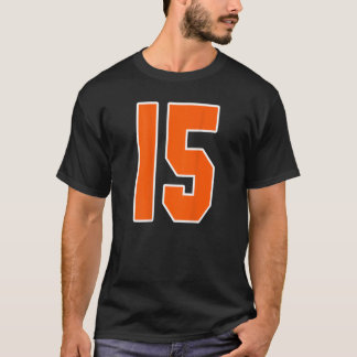 Back Print Orange Sports Block Number 15 For Sport T-Shirt