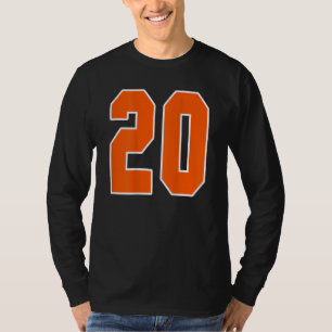 Back Print Orange Sports Block Number 20 For Sport T-Shirt