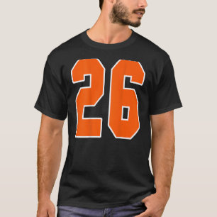 Back Print Orange Sports Block Number 26 For Sport T-Shirt