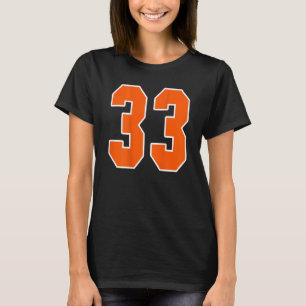 Back Print Orange Sports Block Number 33 For Sport T-Shirt