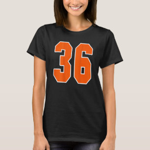 Back Print Orange Sports Block Number 36 For Sport T-Shirt