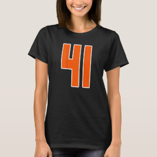 Back Print Orange Sports Block Number 41 For Sport T-Shirt